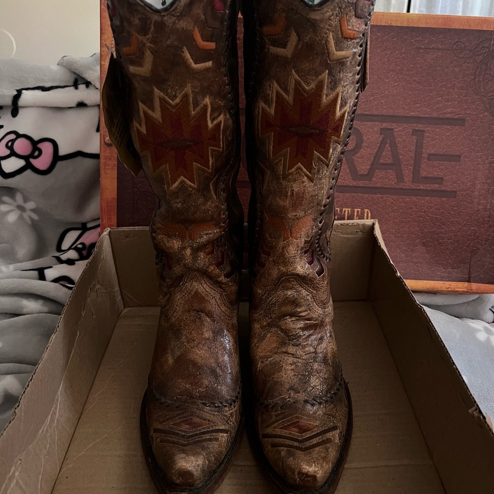 Corral Handcrafted Brown Leather Boots